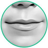 Guiding of the lips on the portrait