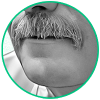 Mustache and chin on face