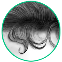 Drawing and Retouch of hair on human portrait